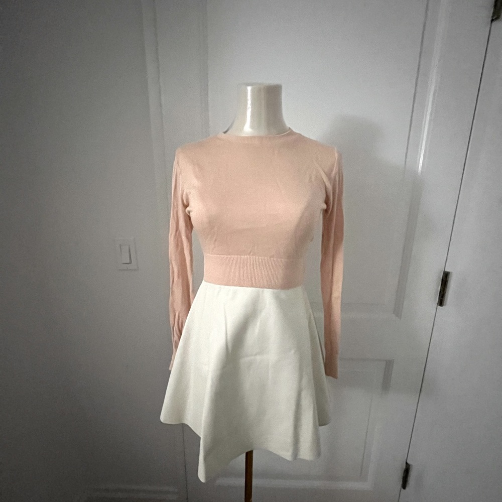 American Apparel off white lamb mini circle skirt